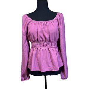 Olive And Oak Babydoll Y2K Top Women’s Size Small Mauve Pink Romantic Coquette